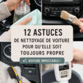 Une main utilisant un produit de nettoyage pour voiture