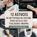 Une main utilisant un produit de nettoyage pour voiture