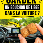 Bouchon de liège sur un tableau de bord de voiture, utile et pratique.