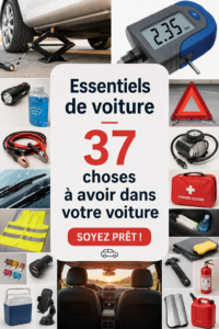 Vue intérieure d'une voiture bien organisée avec les essentiels de conduite