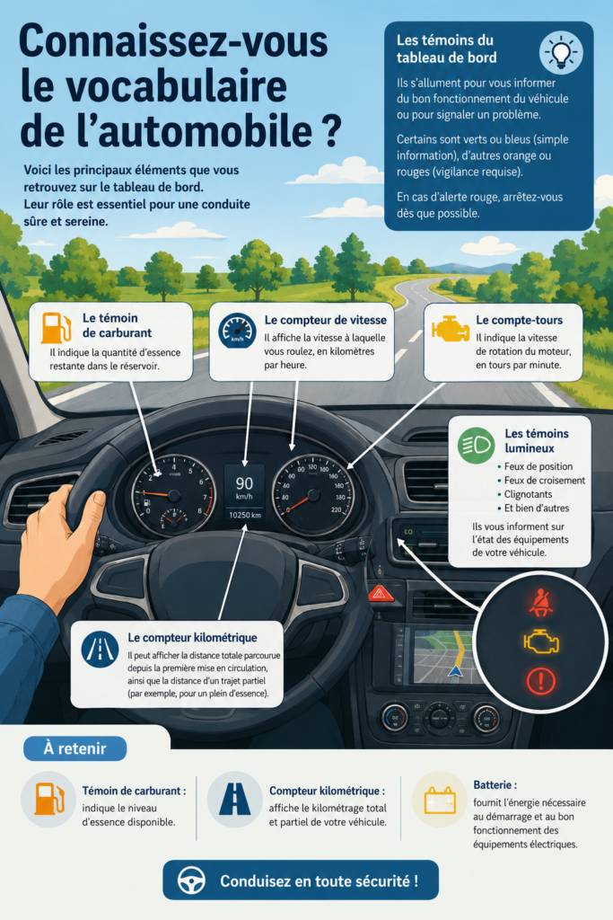 Femme parlant de vocabulaire automobile dans une discussion, ignorant le jargon.