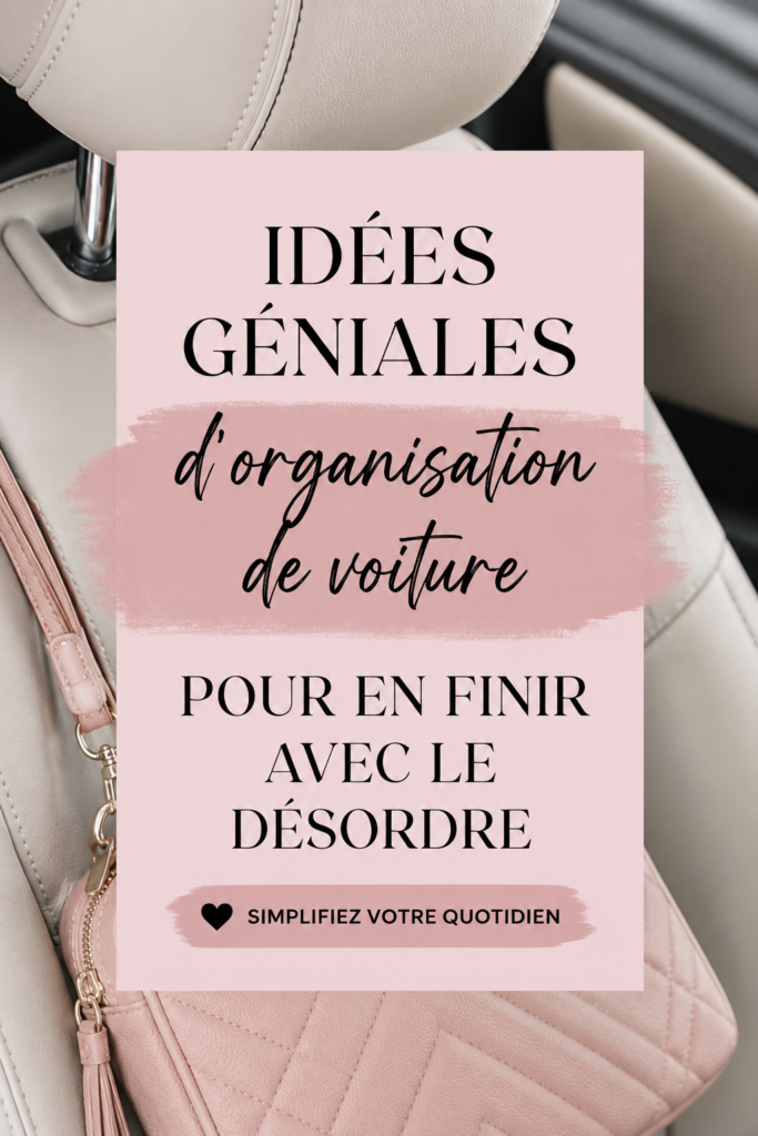 Intérieur d'une voiture bien organisée avec accessoires de rangement
