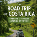 Un véhicule sur une route panoramique au Costa Rica, entouré de nature luxuriante.