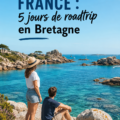 Un roadtrip à travers les magnifiques paysages de la Bretagne, avec une vue sur la côte.