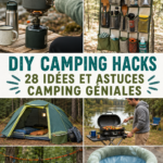 Astuces camping DIY présentées dans un cadre naturel