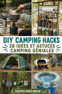 Astuces camping DIY présentées dans un cadre naturel