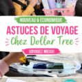 Un couple en voyage dans une voiture avec des fournitures de Dollar Tree pour un road trip économique