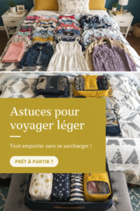 Femme préparant une valise légère avec des vêtements bien pliés.