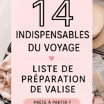 Jeune femme rassemblant ses essentiels de voyage sur un lit pour préparer sa valise.