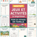 Une famille joyeuse jouant à des jeux pendant un road trip