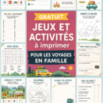 Une famille joyeuse jouant à des jeux pendant un road trip