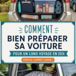 Voiture bien organisée pour un road trip familial