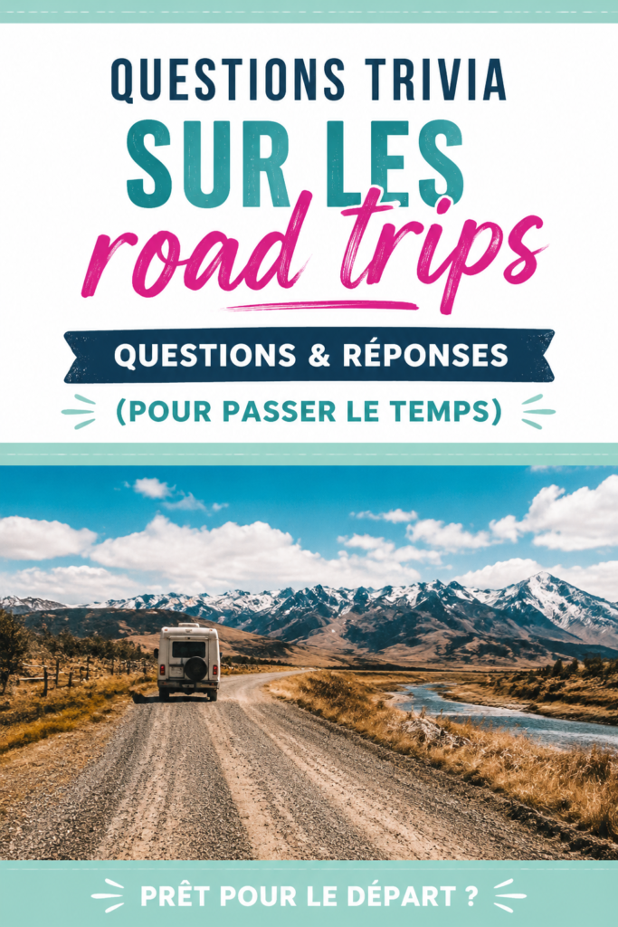 Un groupe de famille se divertissant avec des questions de culture générale lors d'un road trip.