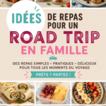 Repas faits maison préparés pour un road trip en famille