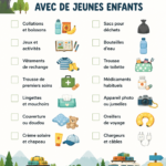 Une famille en voiture, prête pour un road trip avec des tout-petits