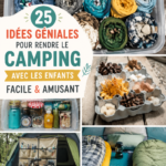 Une famille heureuse en pleine nature, prêts pour le camping avec les enfants