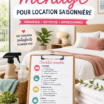 Checklist de ménage pour préparer une maison familiale avant les vacances.