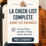 Une femme faisant des préparatifs de vacances avec une checklist