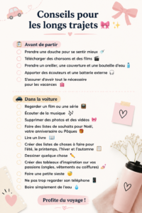 Famille heureuse en voiture sur un long trajet
