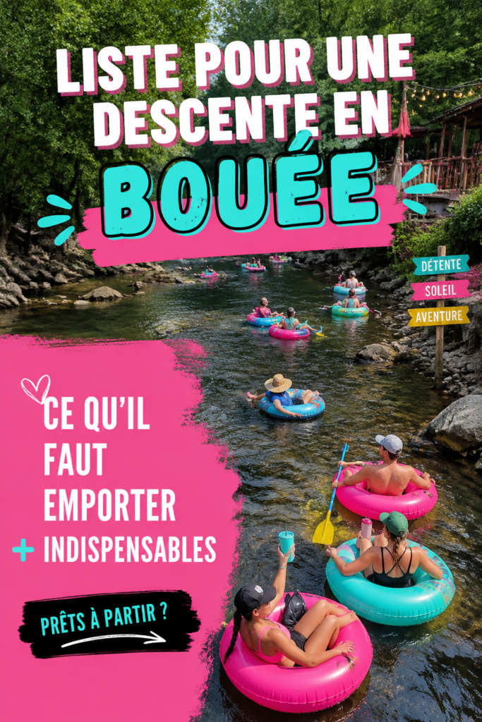 Liste d'articles pour un rendez-vous flottant en été.