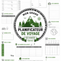 Planificateur de voyage imprimable avec des sections pour organiser ses vacances.