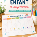 Un semainier pour enfant coloré à imprimer avec des jours de la semaine et des pictogrammes