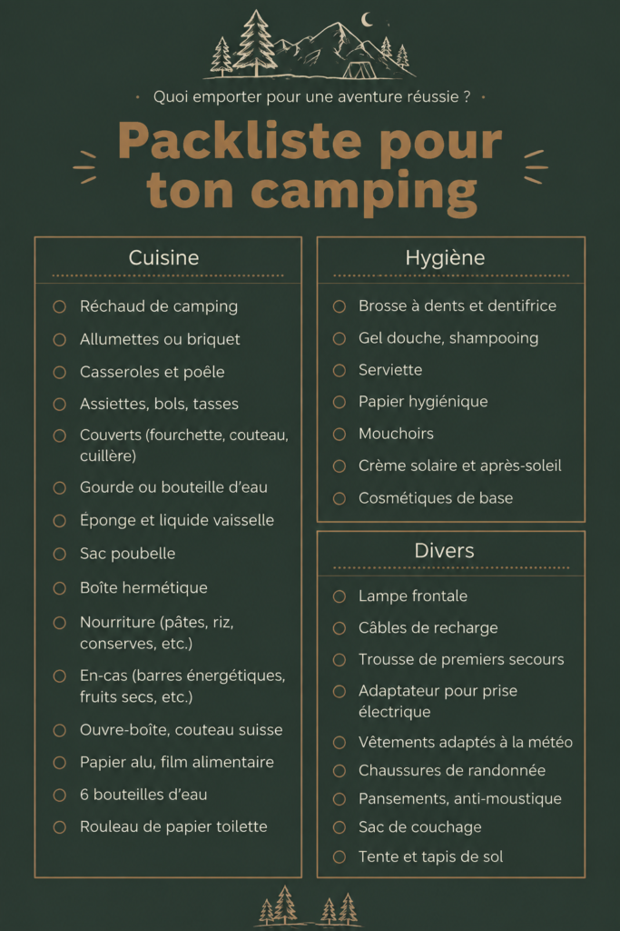 Check-list de camping pour une préparation sereine en famille