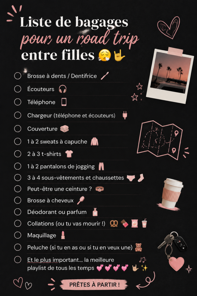Groupe de femmes souriantes préparant leur voiture pour un road trip.