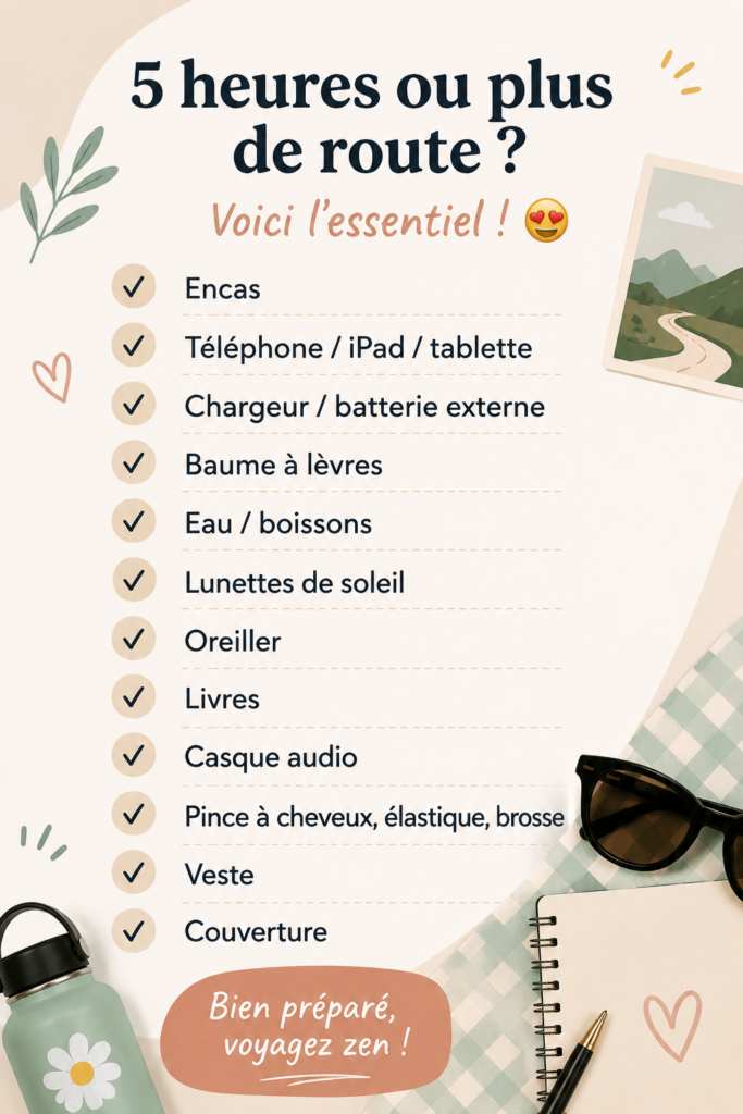 Un road trip en famille bien préparé avec une checklist