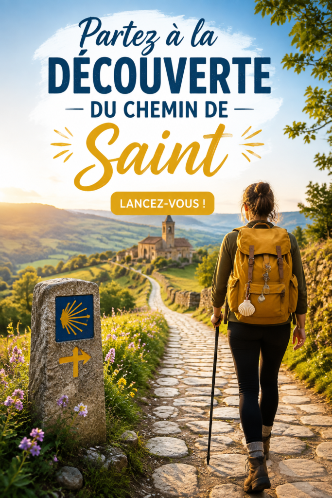Une famille marchant sur le chemin de Saint-Guilhem, entourée par la nature verdoyante.
