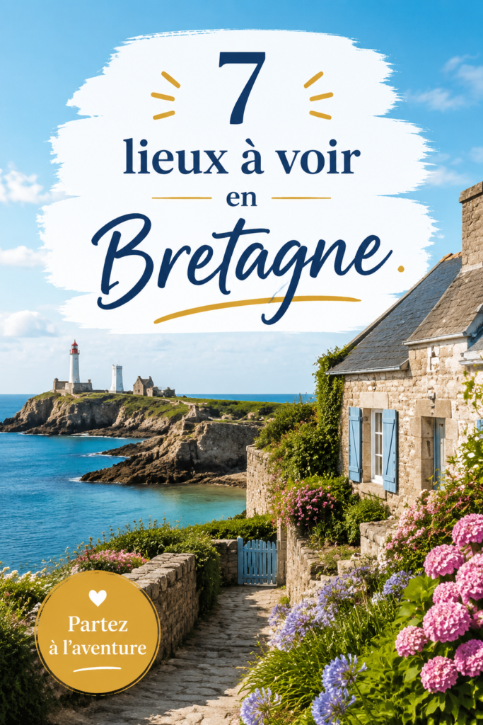 Panorama de la Côte de Granit Rose en Bretagne avec mer et rochers.