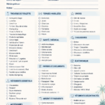 Femme préparant une liste de voyage personnalisée avec des bagages