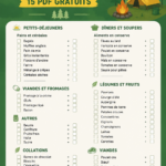 Menu de camping avec des modèles imprimables variés