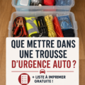 Trousse de secours bien garnie pour voiture avec des essentiels de sécurité.