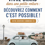 Une petite voiture bien organisée avec des solutions de rangement pratiques pour les voyages en famille.