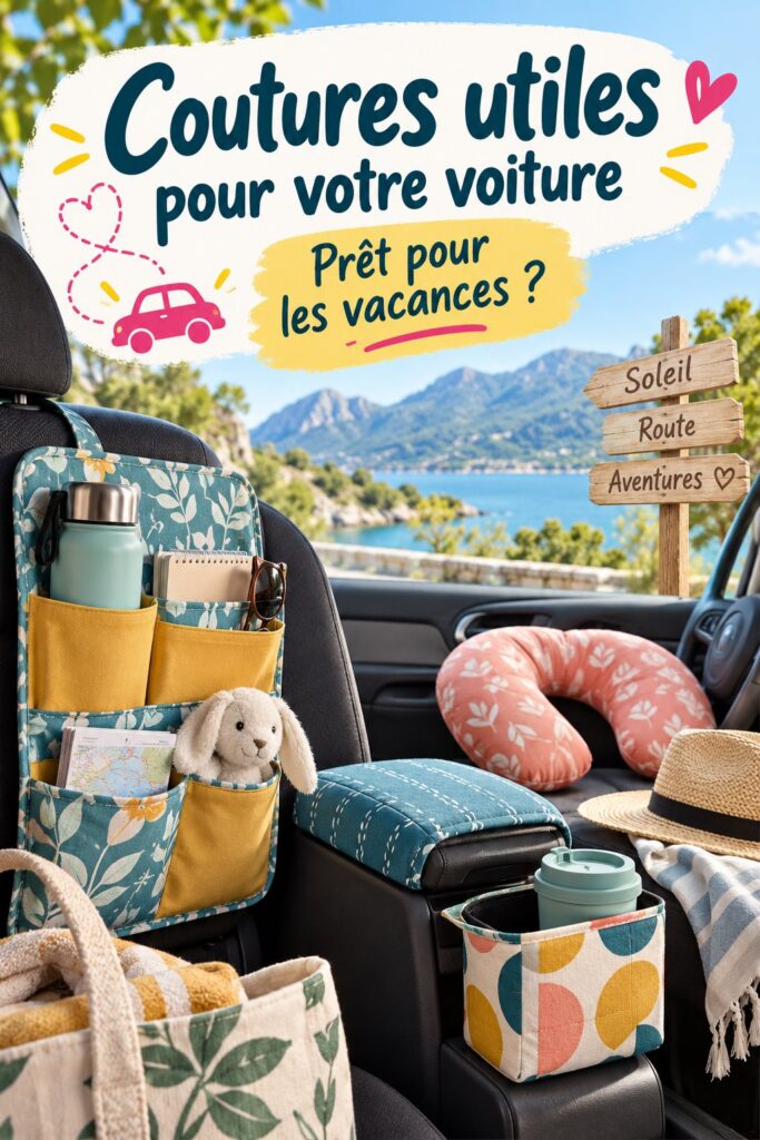 Accessoires de voiture cousus à la main pour un voyage confortable.