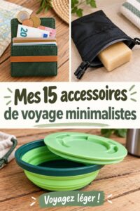 Gros plan sur des accessoires de voyage minimalistes, prêts pour l'aventure