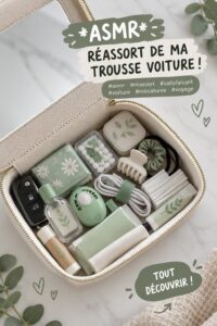 Une femme écoute des vidéos ASMR relaxantes en voiture