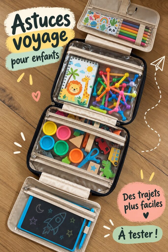Une famille joyeuse en voyage avec des enfants, prête à explorer de nouvelles destinations.