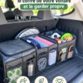 Coffre de voiture propre et organisé avec des accessoires de rangement