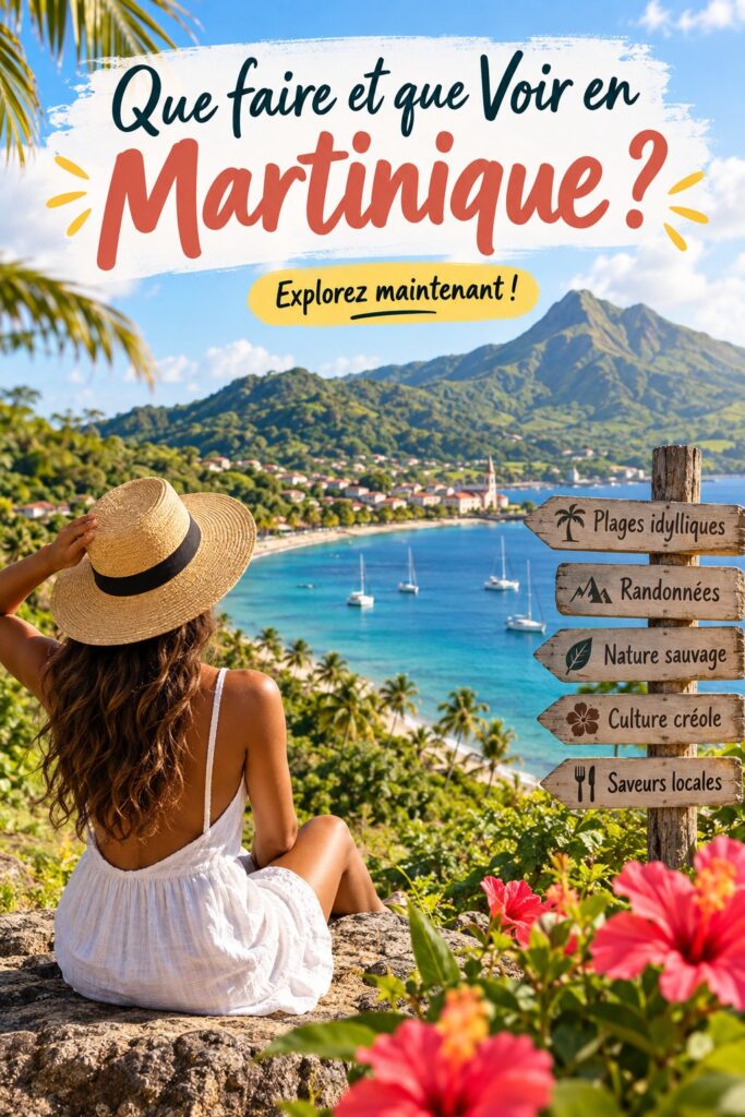 Vue panoramique sur une belle plage de Martinique, idéale pour des vacances en famille.