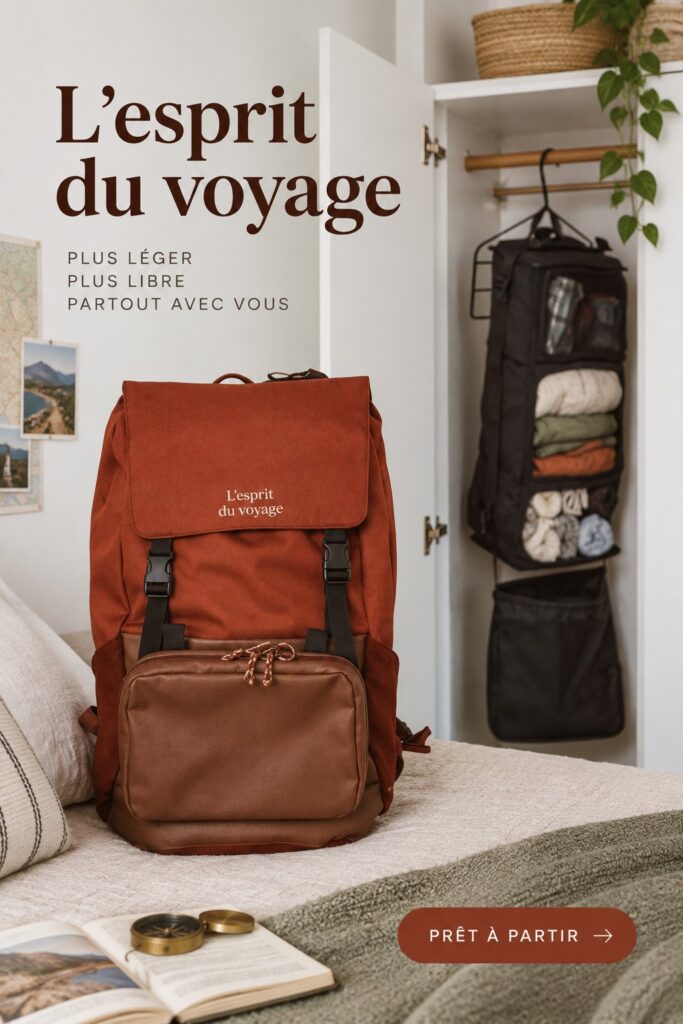 Équipement de voyage Tropicfeel sur une table, prêt pour une aventure familiale.