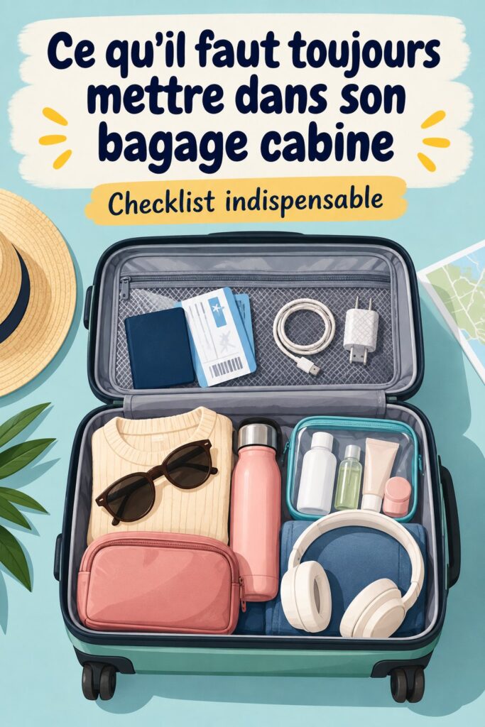 Famille préparant un bagage à main avec des essentiels de voyage.