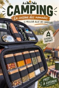Un camping avec un espace cuisine équipé pour préparer des repas en plein air.