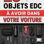 Essentiels de voyage en voiture, produits variés pour un voyage serein en famille.