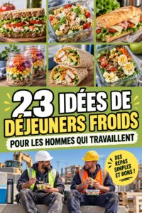 Des lunchs froids appétissants disposés sur une table, prêts à être emportés au bureau.