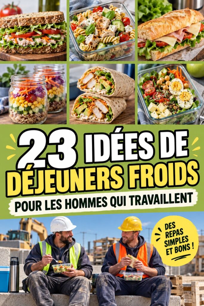 Des lunchs froids appétissants disposés sur une table, prêts à être emportés au bureau.