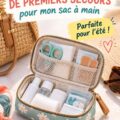 Mini trousse de secours ouverte sur une surface avec des fournitures médicales essentielles
