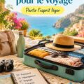 Une famille souriante préparant leurs bagages pour un voyage