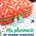 Trousse de pharmacie de voyage organisée avec divers médicaments et accessoires de santé